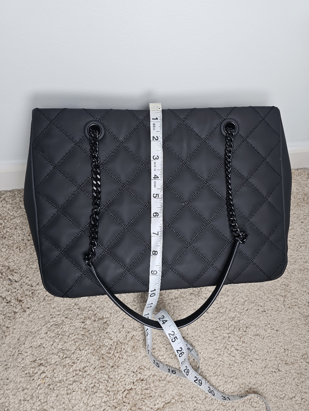 Tory Burch Black Quilted Tote Bag Purse - Picture 9 of 9